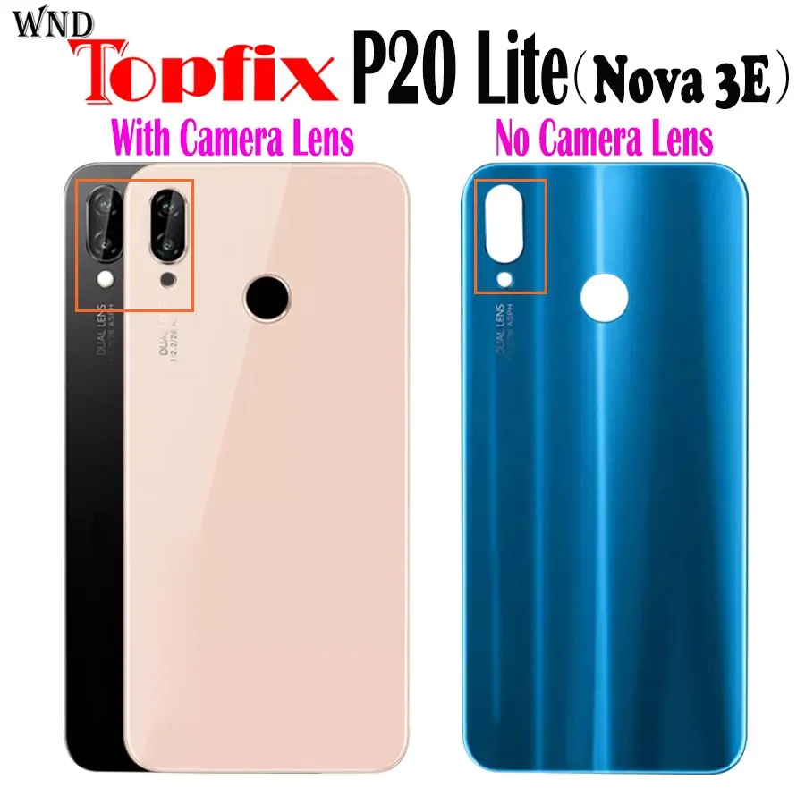 Задняя крышка батарейного отсека для Huawei P20 Lite стеклянная с объективом камеры |