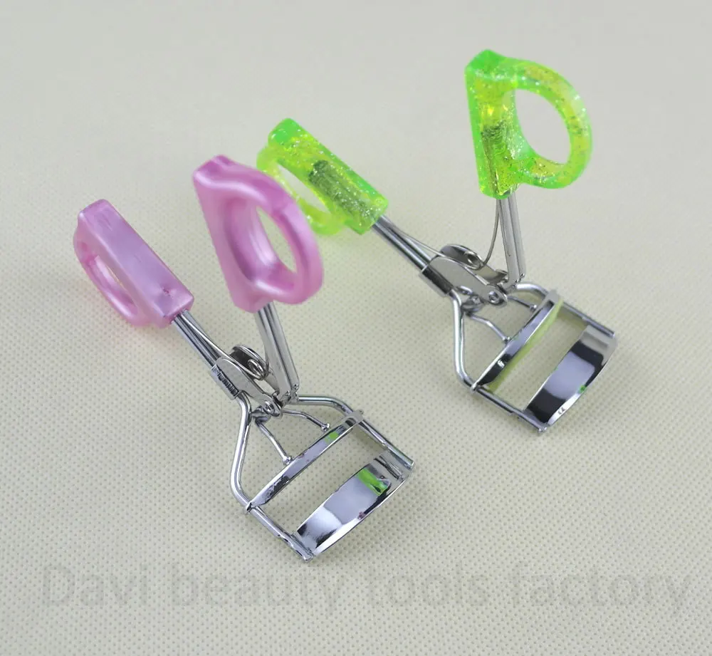 

2pcs/lot plastic handle Deluxe Alloy curve eye lash curler with 2 colours eyelash extension tweezers FreeShipping#EC05