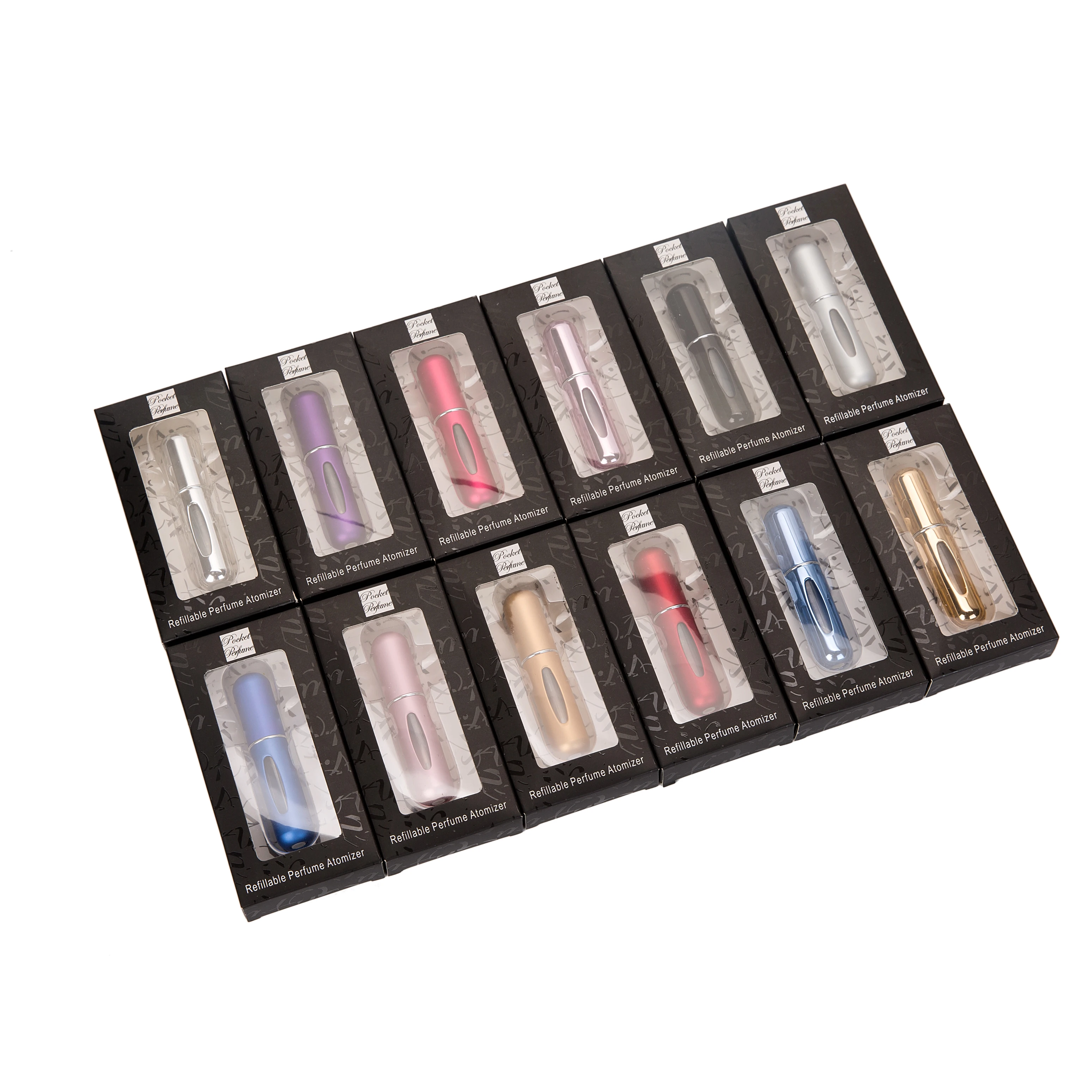 

10pcs 5ml Refillable Mini Perfume Bottle Aluminum Spray Atomizer Portable Travel Cosmetic Container Perfume Bottle With Box