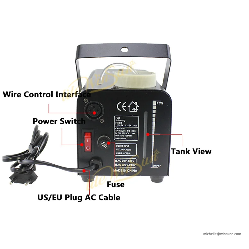 High quality mini 400W Wire control smoke machine 3m wire fog machine machine for wedding party stage Lampblack machine