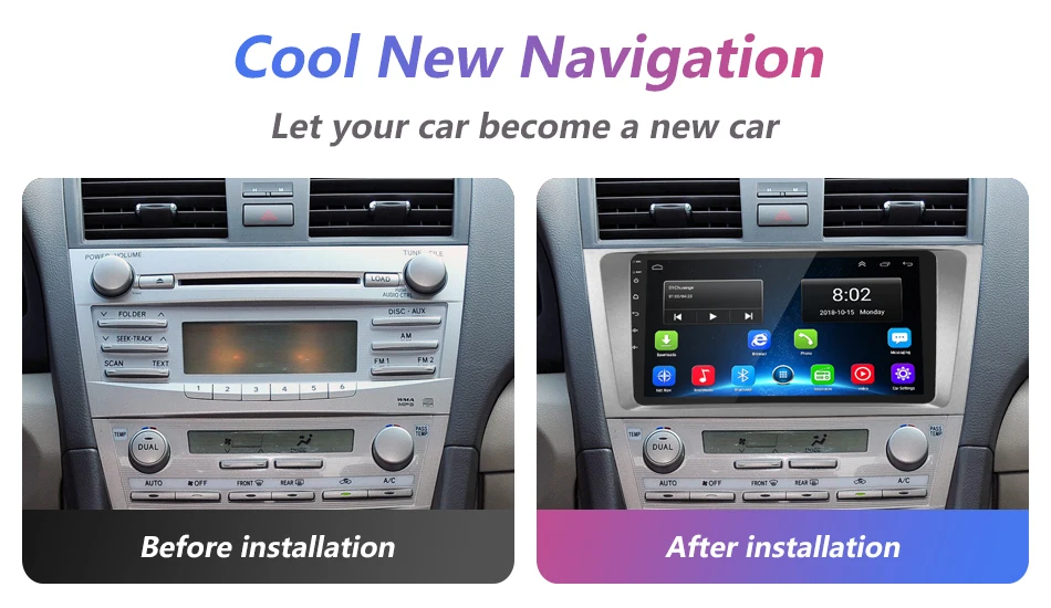 Best Jansite 9" Car Multimedia Player for Camry 2007 2008 2009 2010 2011 TOYOTA IPS Car Radio 4G Android WIFI Navigation Bluetooth 3