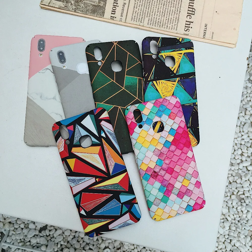 HARD PC Phone BagS FOR APPLE IPHONE X 7 8 PLUS 6S 6 GEOMETRIC COLORS LATTICE CASE MARBLE COVERS SHELL FUNDAS CAPA COQUES |