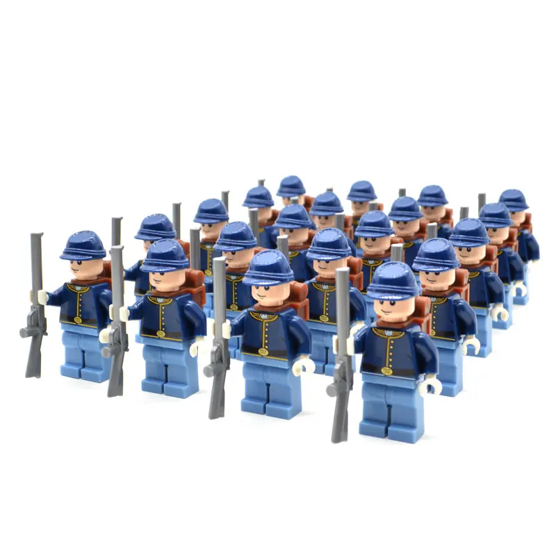 21PCS American Revolutionary War Mini Figure Building Block USA Army Soldier Toy