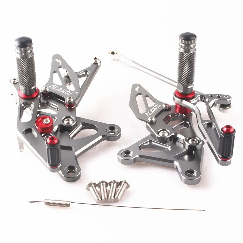 

CNC Aluminum Adjustable Rearset Foot Pegs For Kawasaki Ninja ZX6R ZX636 2005 2006 Gray