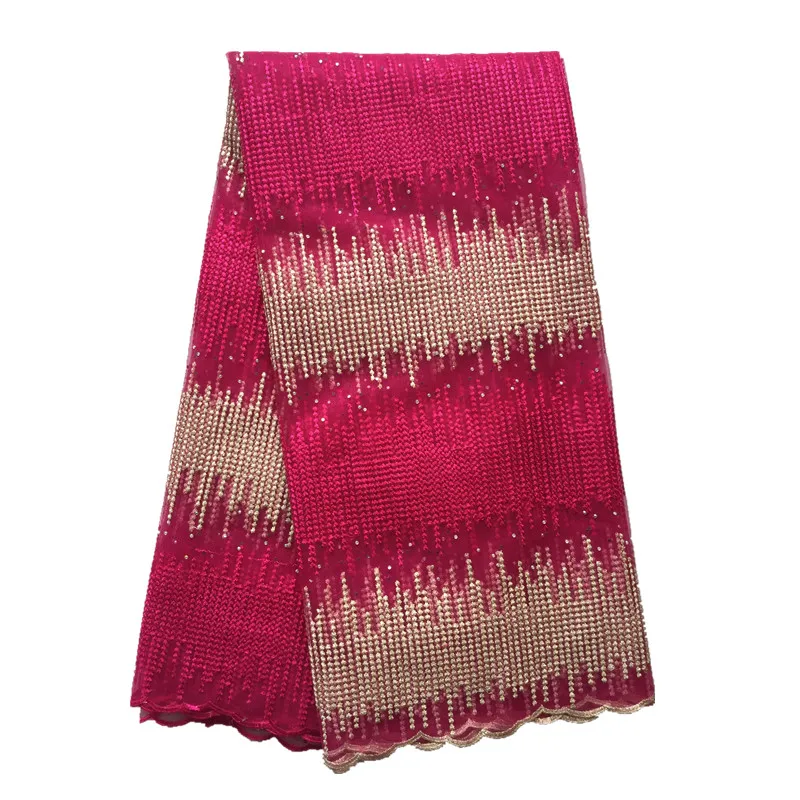 

African pattern french embroidery mesh tulle net lace fabric for party dressing