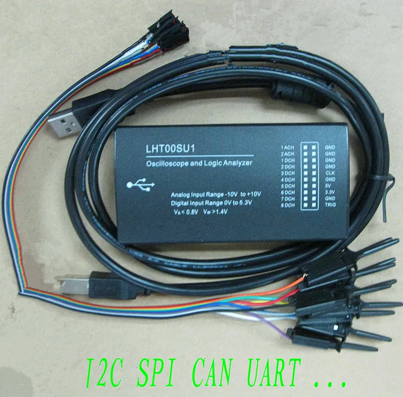 Анализатор логики виртуального осциллографа IEC SPI CAN Uart LHT00SU1 USB подключение