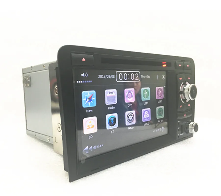 Excellent Wholesale! car radio navigation DVD gps Player for Audi  A3  S3  2004-2008 Car radio Stereo With BT Ipod Steering wheel 1