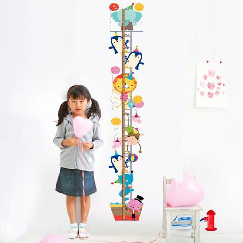 Tofok мультфильм Животные высокое измерение стикер на стену для детей детской декора наклейки на стену диаграмма роста Детская Наклейка на стену s - Цвет: T9