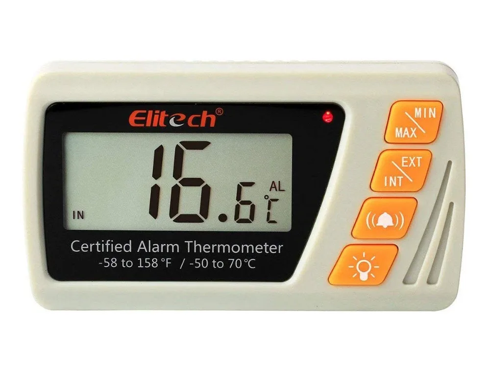 

Elitech VT-10 Vaccine Thermometer With High Precision Thermometer And Hygrometer Medical Freezer Pharmacy Thermometer