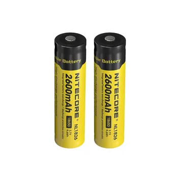 

2PCS NITECORE 18650 2600mAh 3.7V 9.6Wh Rechargeable Li-on Battery Protected 18650 Li-ion Button Top Battery