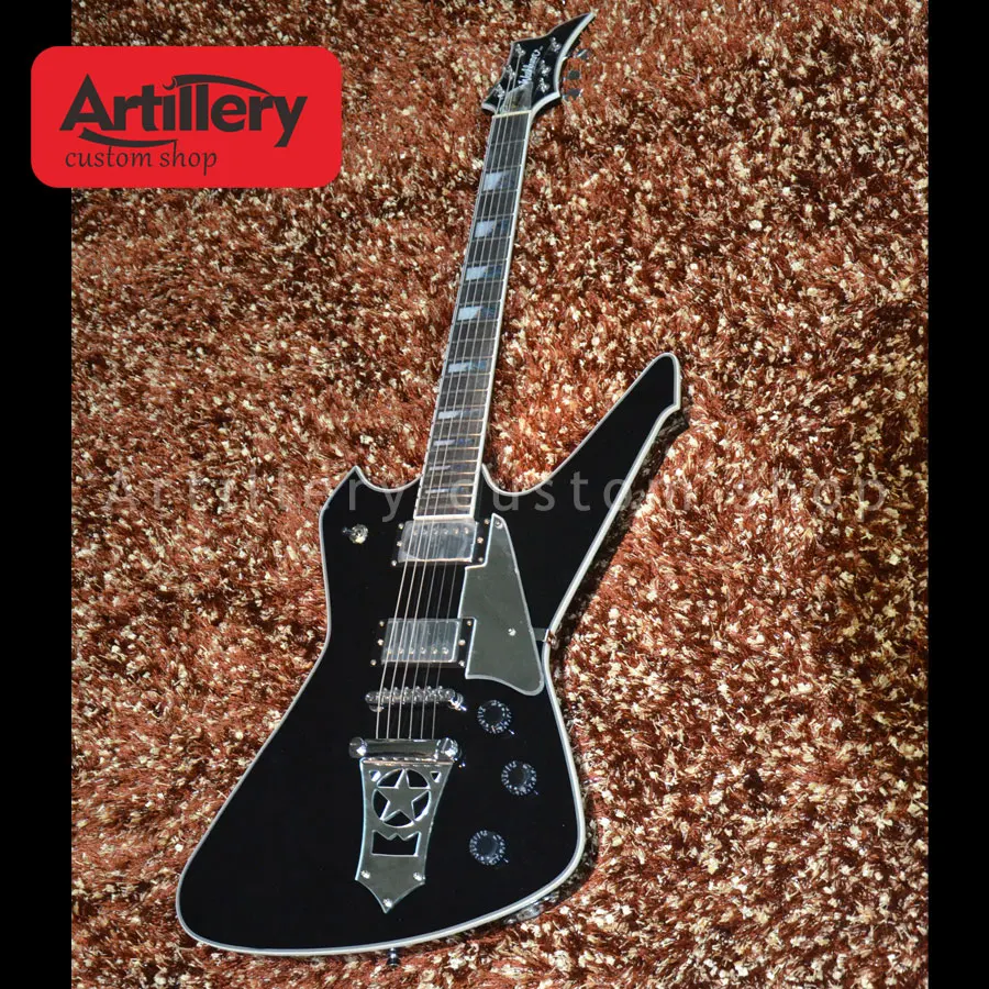 

Artillery free shipping factory custom kiss paul stanley black washburn star tremolo electric guitar musical instrument shop