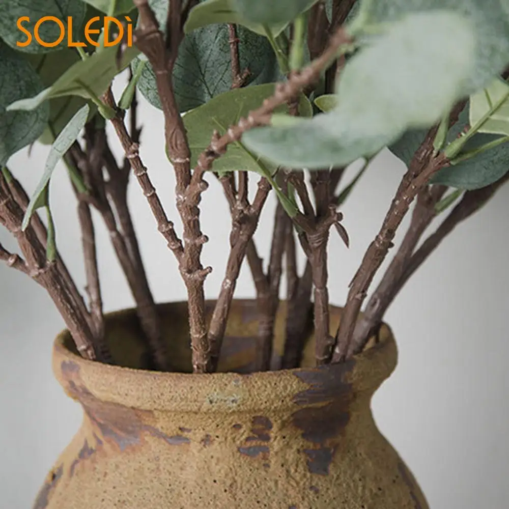 

Real Touch Simulation Leaves Artificial Eucalyptus Leaf Fake Plant Fashion Green Silk Flower 65CM Garden Party Decoration Craft