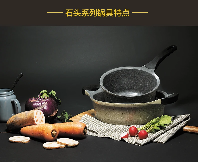 Замки и замок Антипригарная посуда из двух частей китайский ВОК глубокий суп горшок керамика гранит с покрытием горшок кухонные инструменты LCA6202DSH102