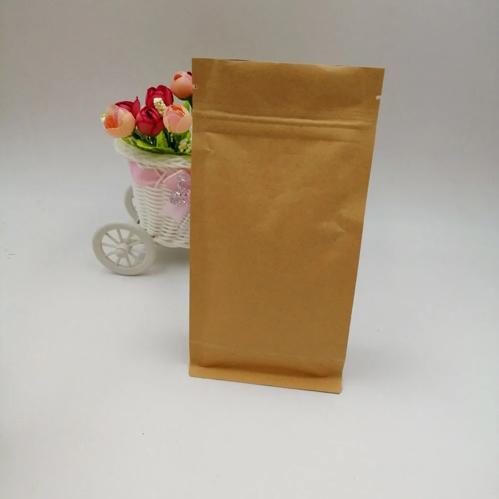 Download 50pcs Brown Kraft Paper Bag For Gifts Christmas Food Tea Candy Zip Lock Kraft Paper Bag Without ...