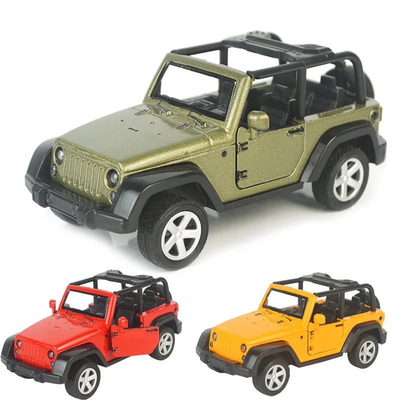 

3 Color Kid Toy Alloy Diecast Jeeps Wrangler Open Top Off Road Vehicles Mini Model Toys for Children Boys Glide Car Boy Toy Gift