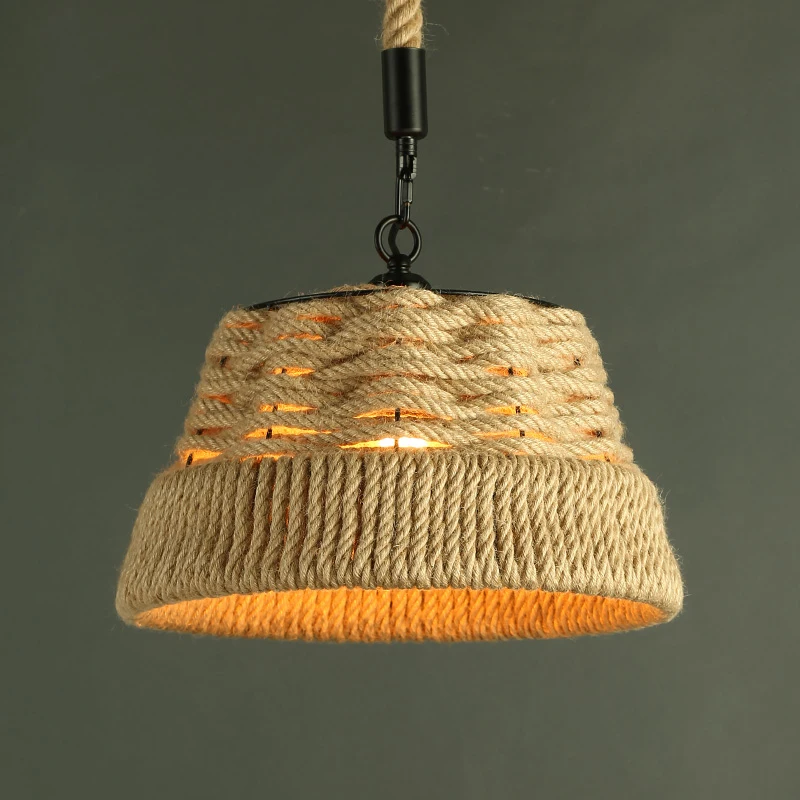 

Vintage Rope Pendant Lights Lamp American Loft Creative Personality Industrial Lamp Edison Bulb For Living Room Dinning Room