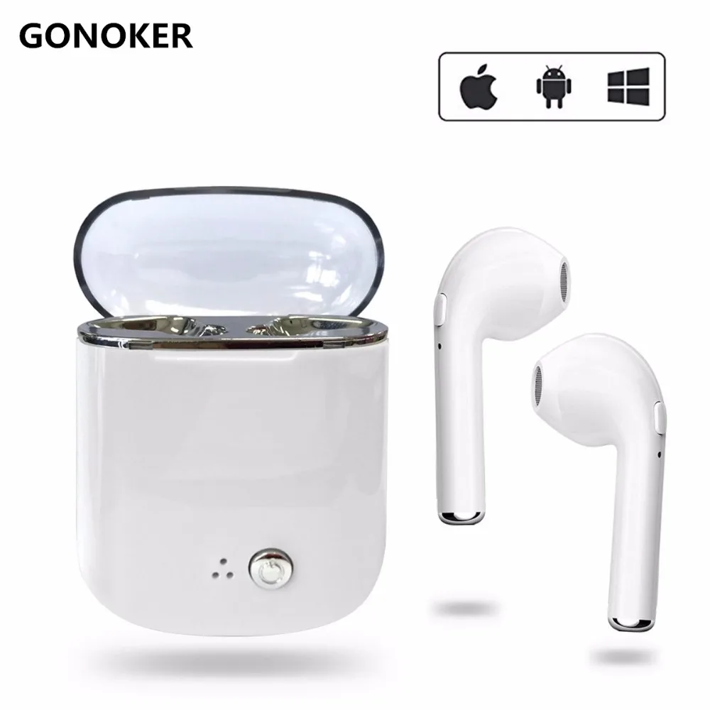 Goede GONOKER Nieuwe Bluetooth Hoofdtelefoon, I7S TWS Draadloze Oordopjes Mini Wireless Dual Bluetooth Headset voor IPhone en Android