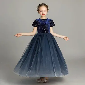 

Teens Girls Fashion Long Formal Ball Gown Princess Evening Dress Clothing Holiday Party Dress Wear Host Costume Children Clothes