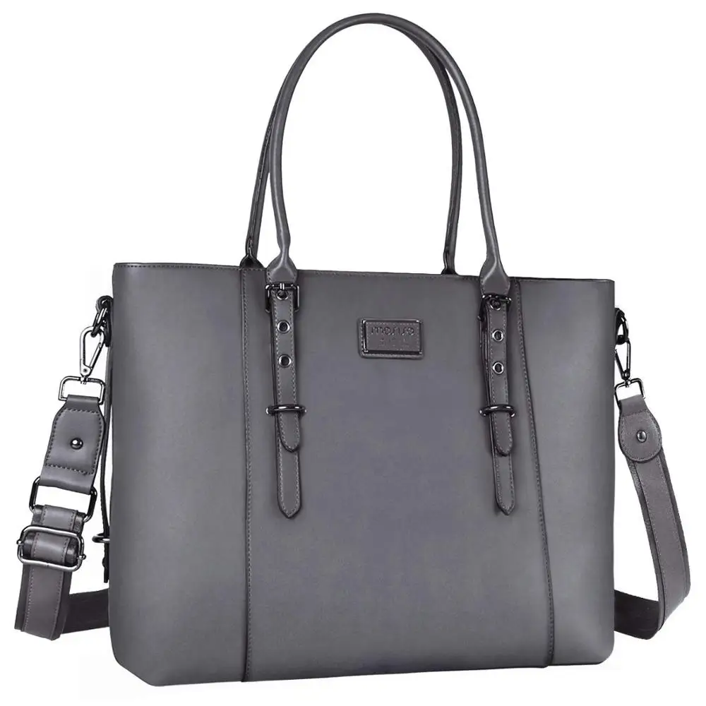 MOSISO модная женская сумка для ноутбука из искусственной кожи 13,3 14 15 15,6 дюймов, водонепроницаемая сумка для ноутбука, чехол, портфель, сумка-мессенджер - Цвет: Gray Color
