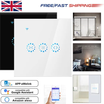

EU/US Wifi Touch Curtain Switch Wall Switch Voice Control By Alexa /Google Phone Control For Electric Curtain Motor Smart Home
