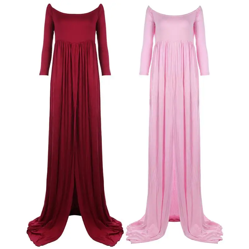 

Elegant Maternity Photography Props Dress Pregnant Women Dress Personalized Cotton Solid Dress for Pregnancy Clothing