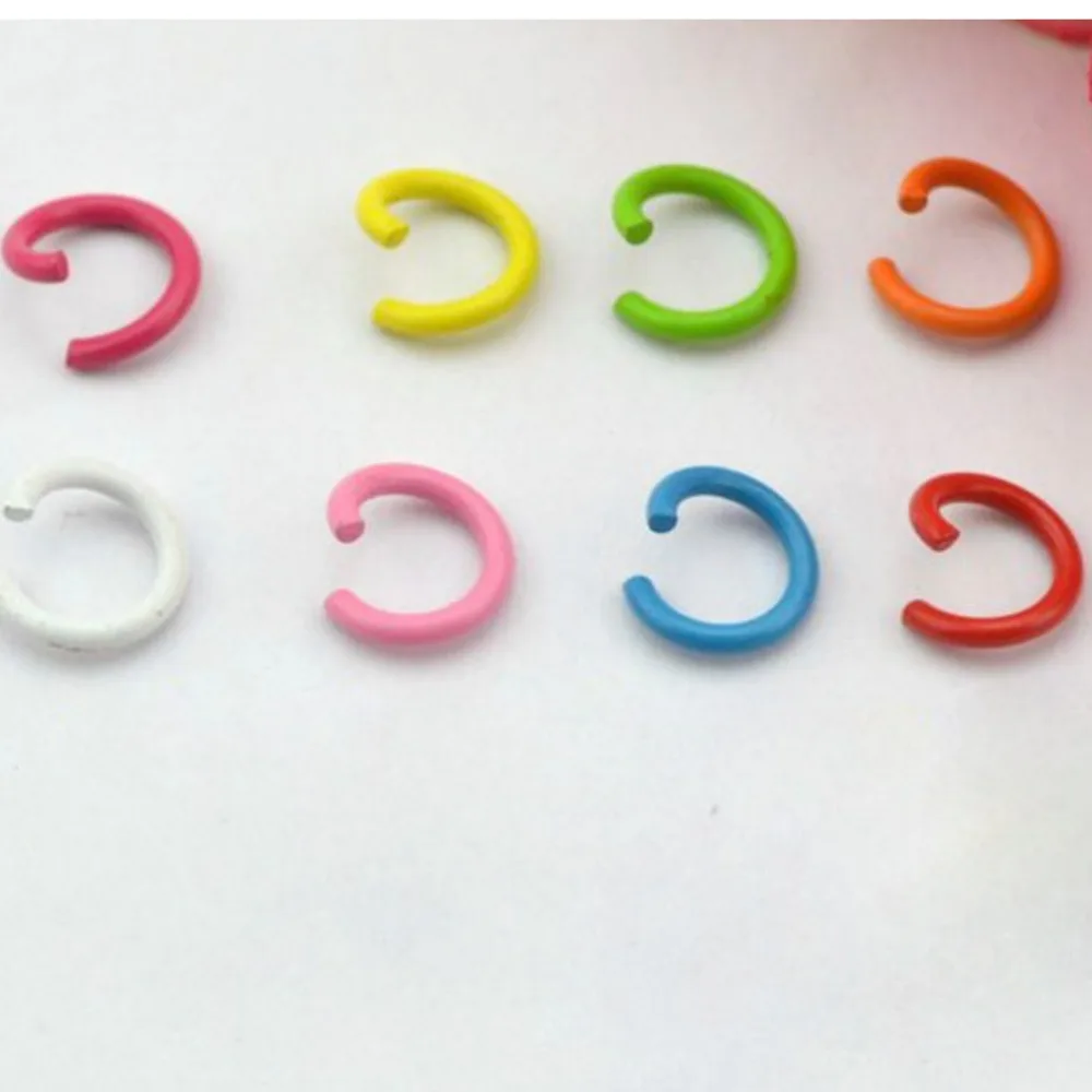 100 шт./лот, 1,2x8 мм, цветные металлические самодельные ювелирные изделия, открытые кольца с одной петлей и разрезное кольцо для изготовления ювелирных изделий