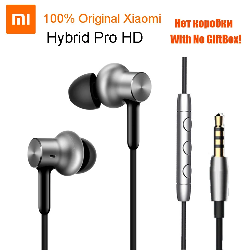 

Original Xiaomi Mi In-Ear Hybrid Pro HD Earphone With Mic Noise Cancelling Headset Dual Driver earphones for xiaomi Redmi