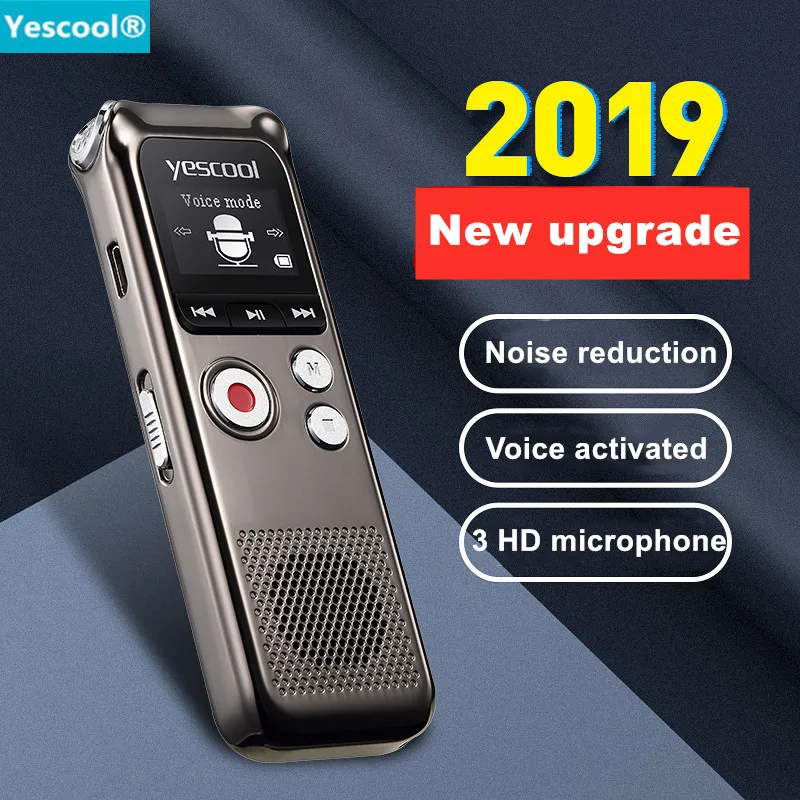 

Yescool Fast Charging 8GB Two-way Microphone professional Digital Voice Recorder Dictaphone espia audio recorder MP3 player