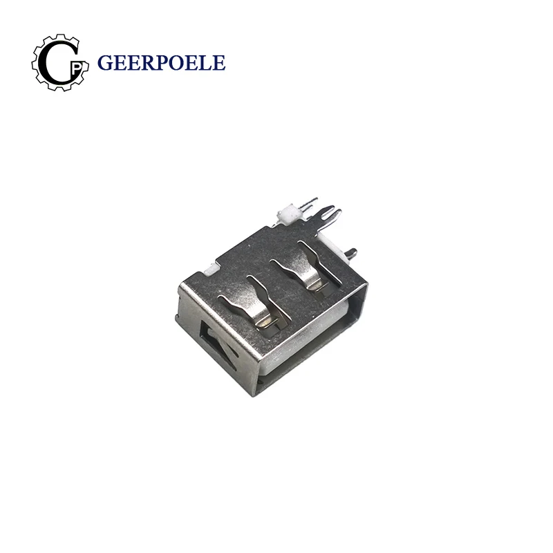 

10 Pcs/Lot Type A Female Side Insert USB 2.0 4 Pin 180 Degree Flat Plug Socket Jack Connector Short body jack Wire Adapeter
