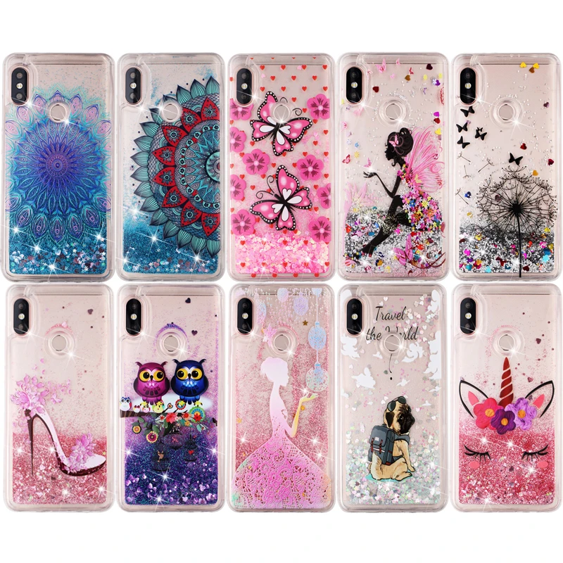 

Glitter Liquid Sand Quicksand Soft Silicone Mobile Phone Bags Cases Cover Shell Coque Fundas For Samsung Galaxy A7 A9 2018 A750