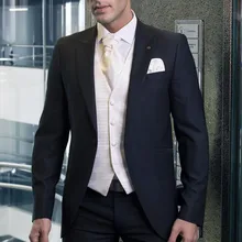 Новое поступление, приталенный высококачественный мужской костюм на заказ, темно-серый, вечерние костюмы для мальчиков, куртка для мальчиков+ штаны+ галстук+ жилет