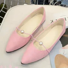 FLHBOYA/Модная женская обувь из флока на плоской подошве; Летняя обувь с закрытым носком; цвет красный, черный, жемчуг; острый носок; повседневная женская обувь без шнуровки на плоской подошве