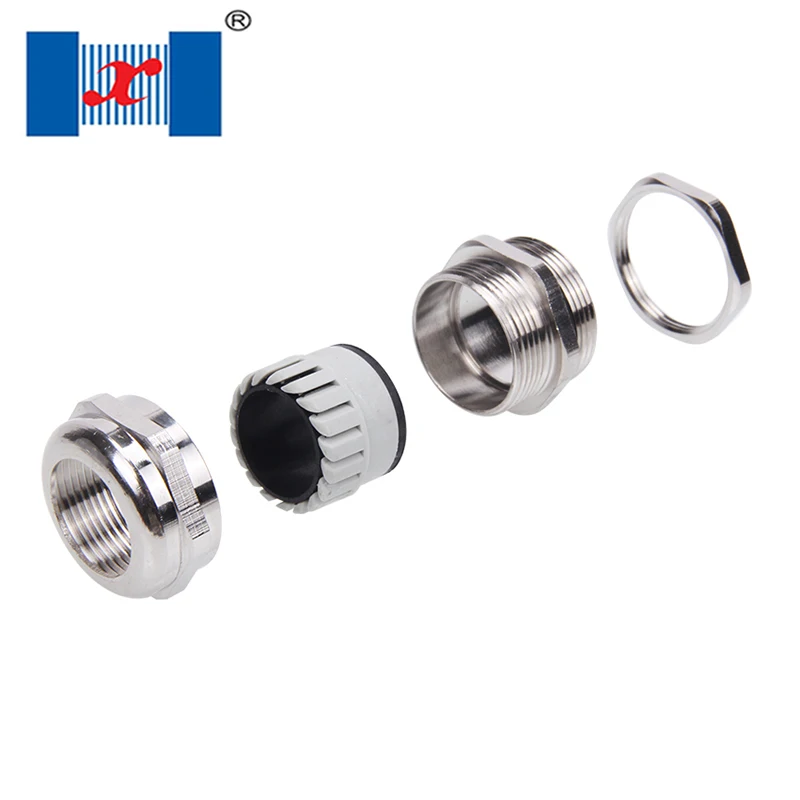 25Pcs/Lot M12*1.5 Metal Waterproof Cord Grip Nickle Brass Cable Gland Connetor IP68 For 4-8mm Cable photo