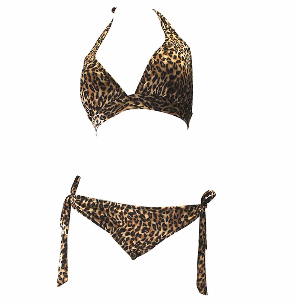 New Model Sexy Swimwear Beach Fringe Split Women Bikini Leopard Print Tankini Two Pieces Swimsuit Swimming