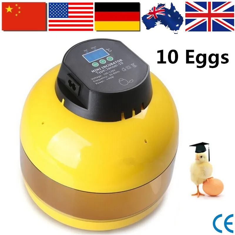 

Free shipping Brand Automatic 10 Eggs Incubator For Hatching Chicken Duck Poultry Hatcher Free Shipping to EU & UK JN-10