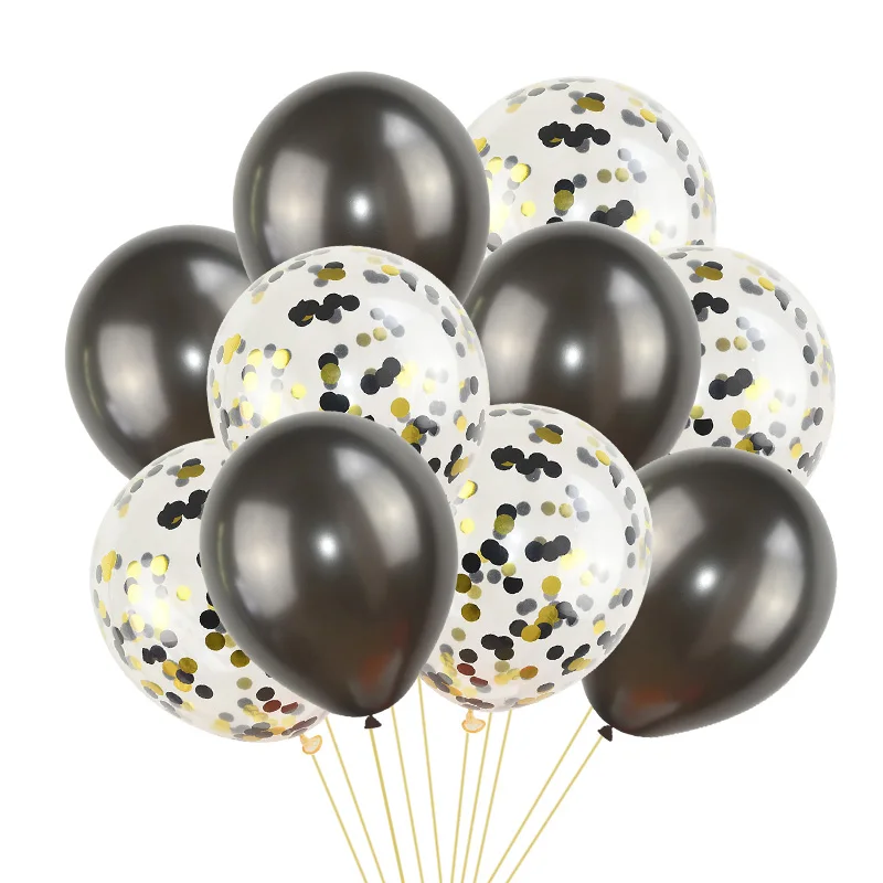10 шт шары с золотыми Конфетти День Рождения украшения Дети взрослый металлический шар воздушный шар Свадебный воздушный шар на день рождения Декор - Цвет: 13