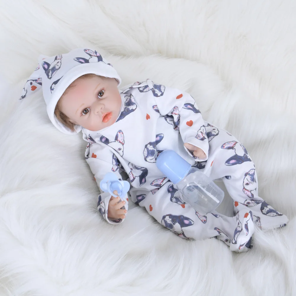 

Factory Wholesale Wecolmed New 22" 55CM Mohair Cotton Body Newborn Baby Doll Kits for Kids