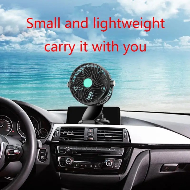 

12V/24V 360 Degree All-Round Adjustable Car Auto Air Single Head Fan With Clip Low Noise Car Auto Cooling Air Fan Car Accessory