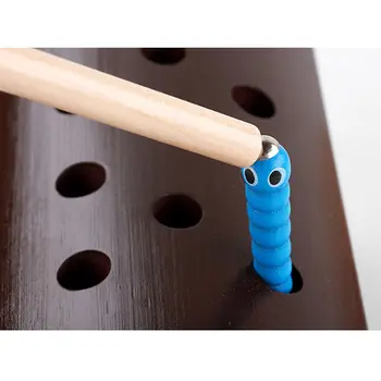 

Children Puzzle Cartoon Toys Wooden Catching Worms Game Magnetic Baby Hand Eye Coordination Exercise Kid Educational Toy NSV775