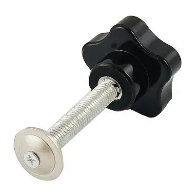

10mmx60mm Male Threaded Clamping Sar Knob Silver Tone Black  ZMM