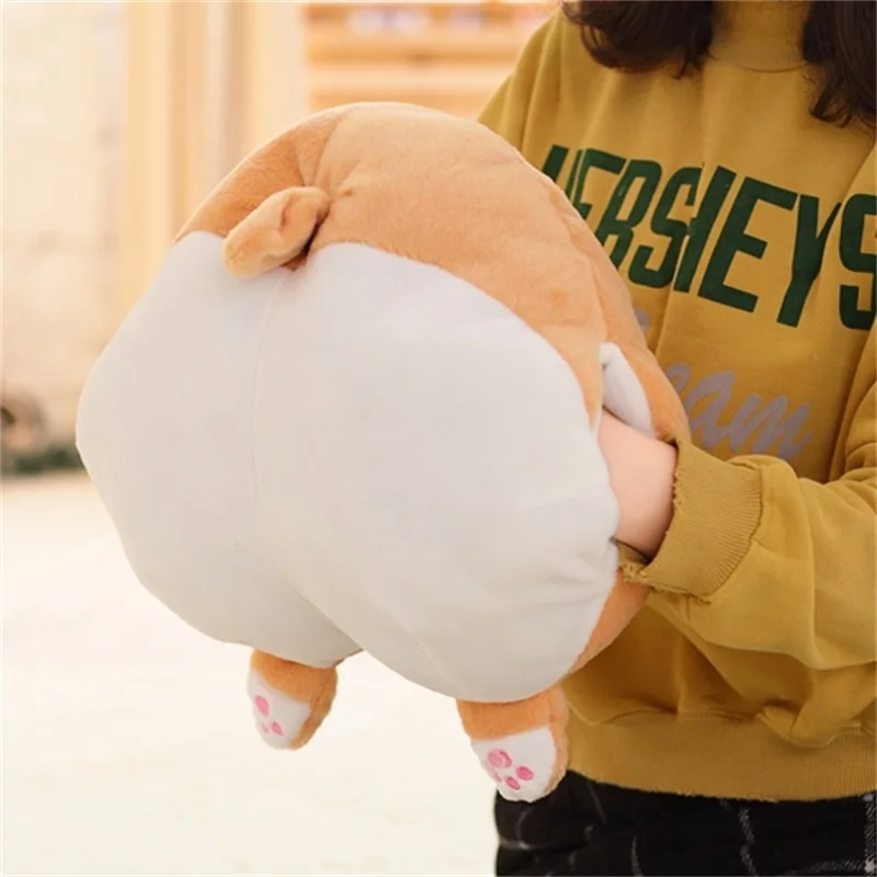 

wholesale Cartoon Corgi dog's Butt feather cushion Cute cartoon shiba inu pillow High quality and low price 45cm