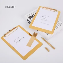 HKYSHP креативный золотой милый папка для документов металлическая Подкладка один зажим для письменной доски студенческий набор канцелярских принадлежностей