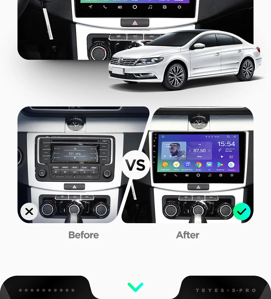 Perfect TEYES SPRO For Volkswagen Passat 7 B7 2010 2011 2012 2013 2014 2015 Car Radio Multimedia Video Player Navigation GPS Android 8.1 8