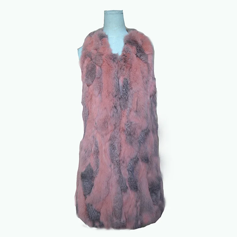 

Winter women's vest fashion fur vest in the long paragraph pure rabbit fur vest suede vest