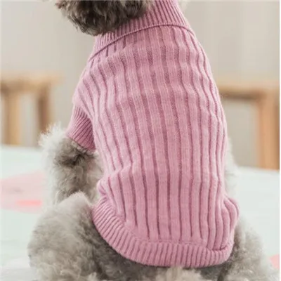 Soft Dog Clothes Sweaters Autumn Winter Warm Pet Puppy Cat Turtleneck Sweater For Small Dogs Bichon Schnauzer Flexible Clothing - Цвет: pink