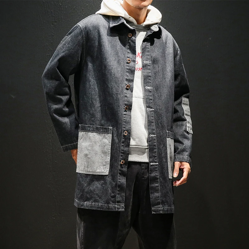 men's denim trench coats