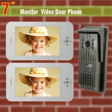 7-дюймовый монитор проводной телефон видео домофон набор видео-дверной звонок алюминиевого сплава ночного видения дверной камера 2 Wi-Fi