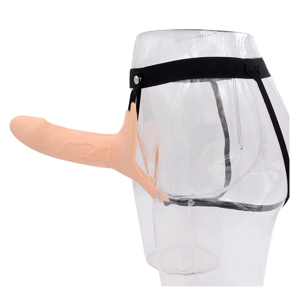 Soft Hollow Strap On Dildo for Men Enhance Enlarger Penis Dildo Extender Hollow Penis Strapon Harness Sex Products No Vibration dildo sex toys male sex toys