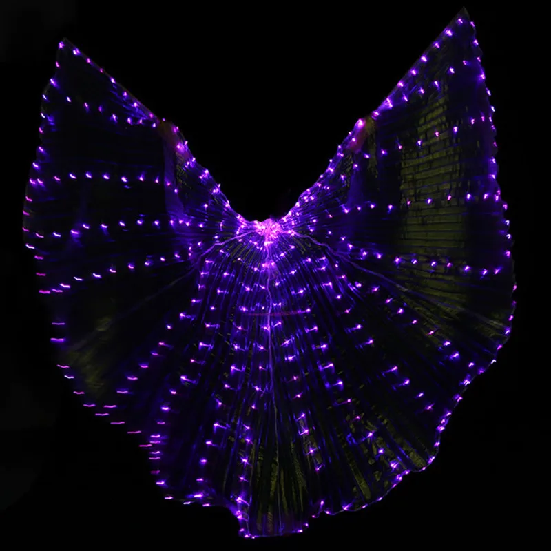 Vlinder vleugels Женская Одежда для танцев светодиодный светильник для костюма крылья для танца живота крылья костюм с палочками alas isis Крылья - Цвет: purple