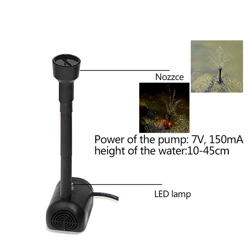 

Newly LED Solar Power Water Pump Fountain Automatic Colorful For Garden Lake Fish Pond Pool
